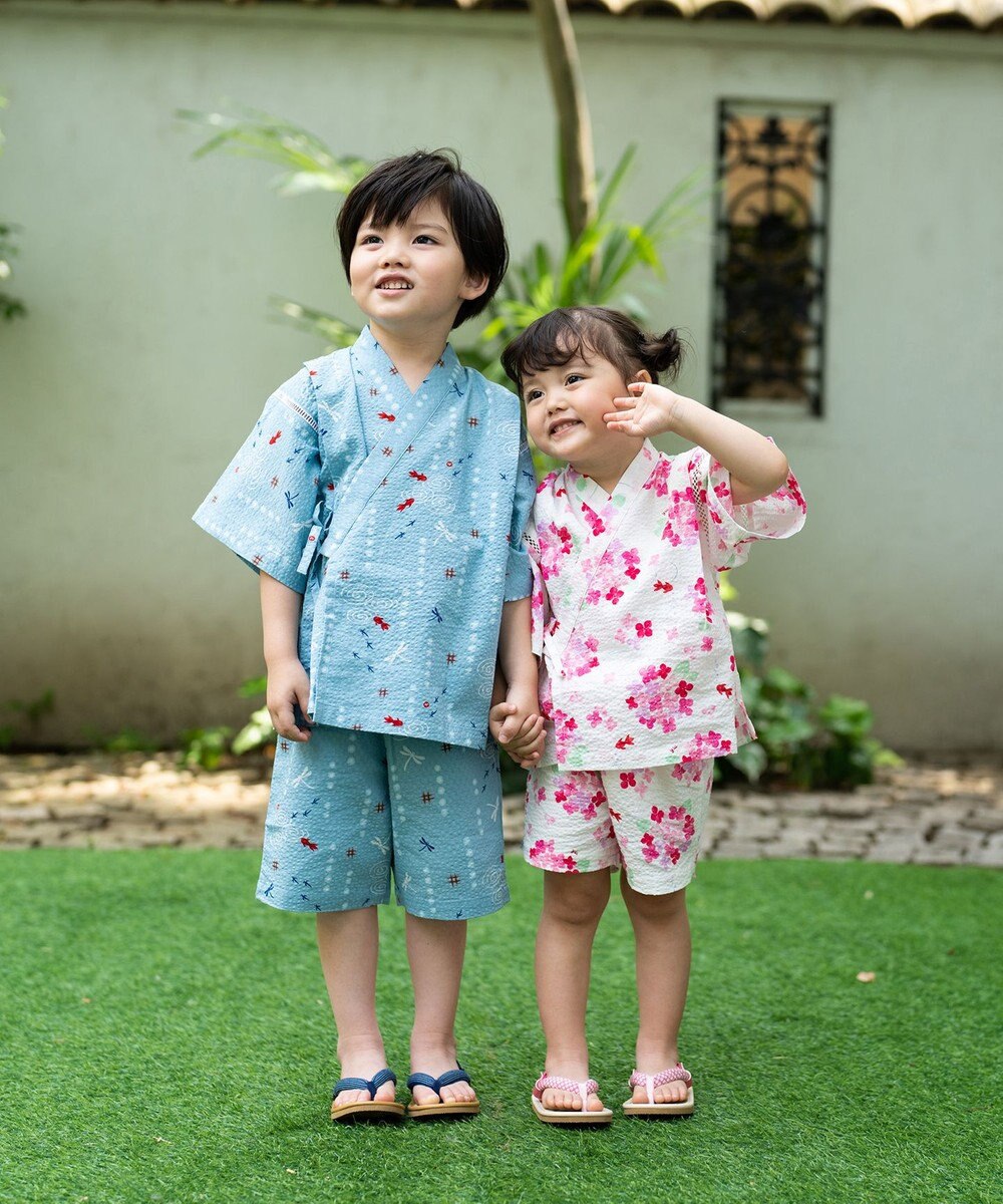 MIKI HOUSE HOT BISCUITS 【ミキハウス】【80-150cm】 金魚・とんぼ和柄の甚平スーツ 