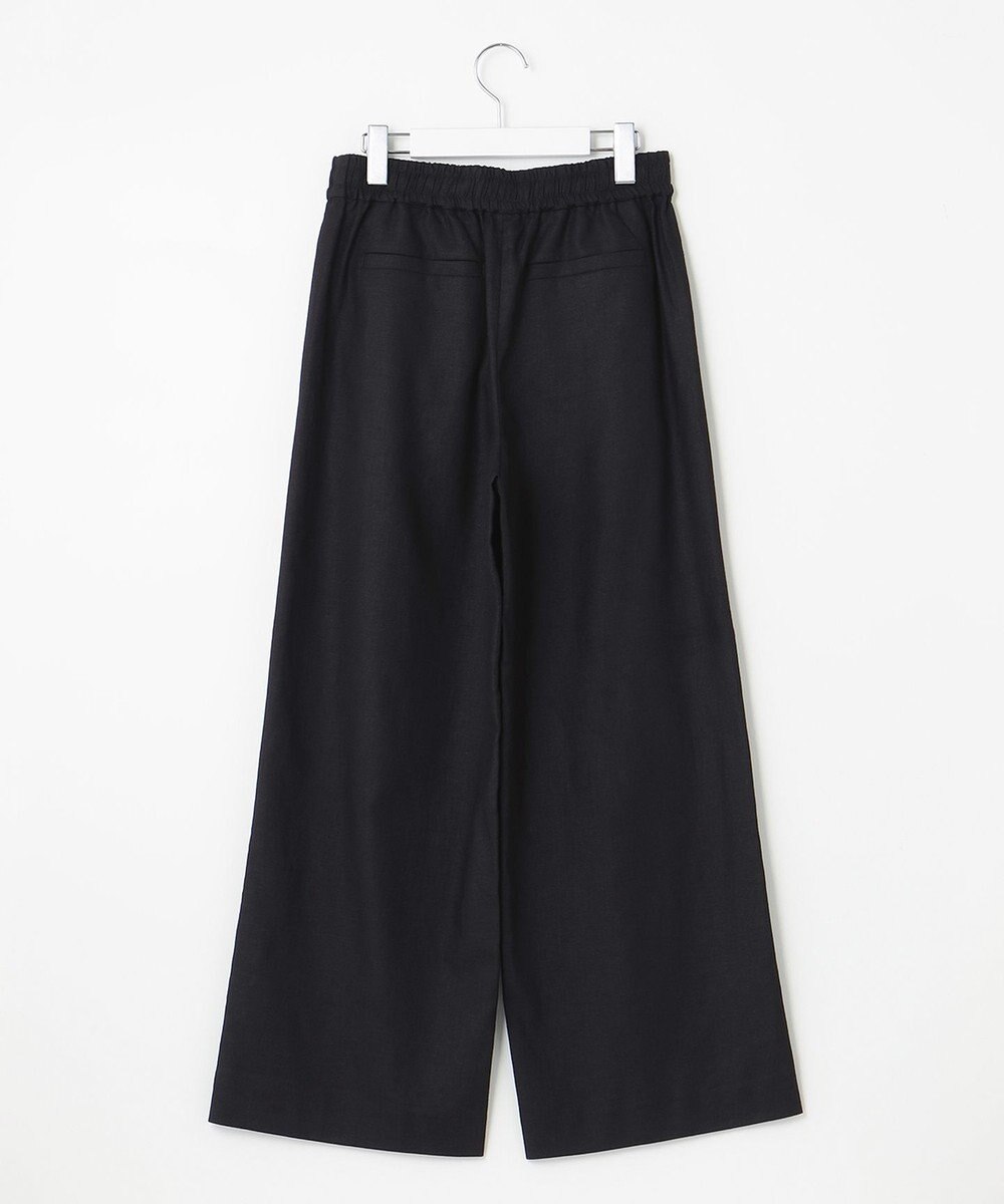 UNFILO 【洗える】リネンミックスツイル ワイドパンツ 