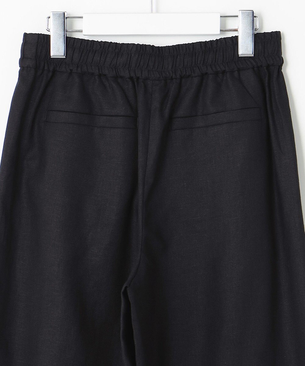 UNFILO 【洗える】リネンミックスツイル ワイドパンツ 