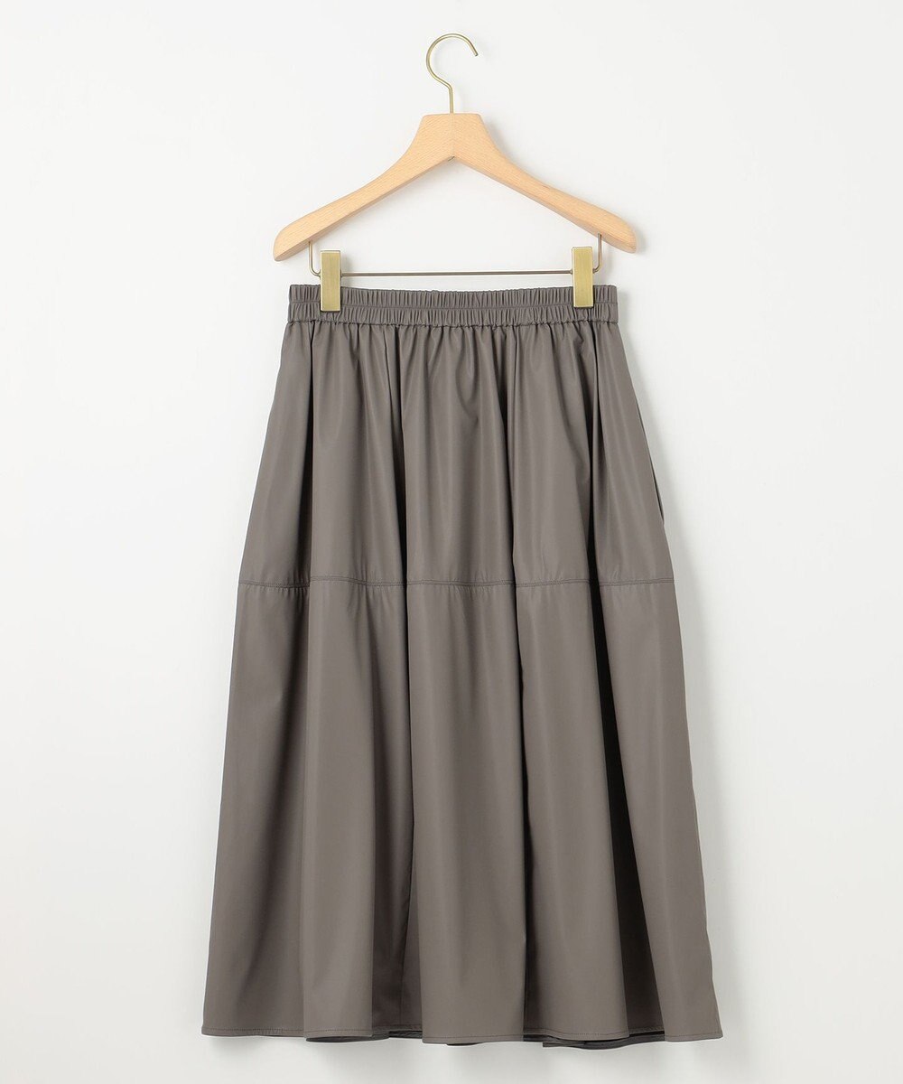 組曲 レザーライクライト タックギャザースカート 