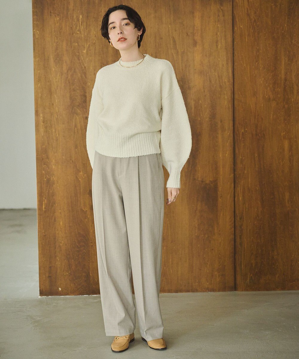 #Newans 【洗える】クロップドバルーンボリュームスリーブニット 