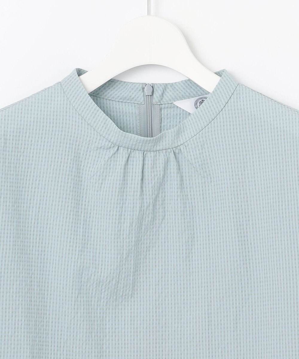 J.PRESS LADIES 【洗える】アセテートレーヨンコットンチェック ペプラム ブラウス 