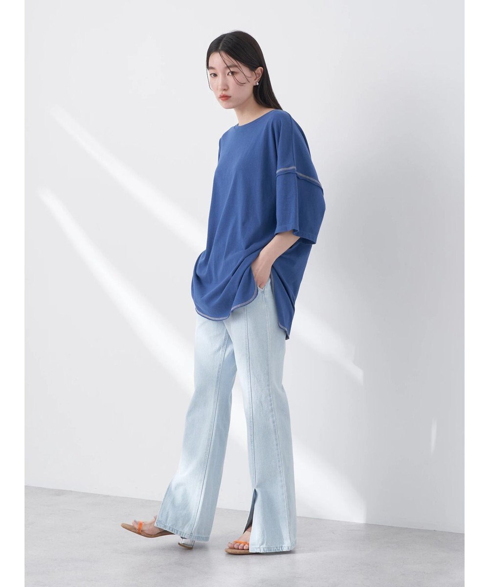 earth music&ecology 配色ステッチチュニックＴ 