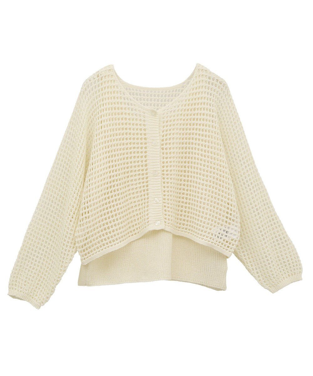 earth music&ecology ＳＥＴ２点メッシュニットカーディガン＋ビスチェ 