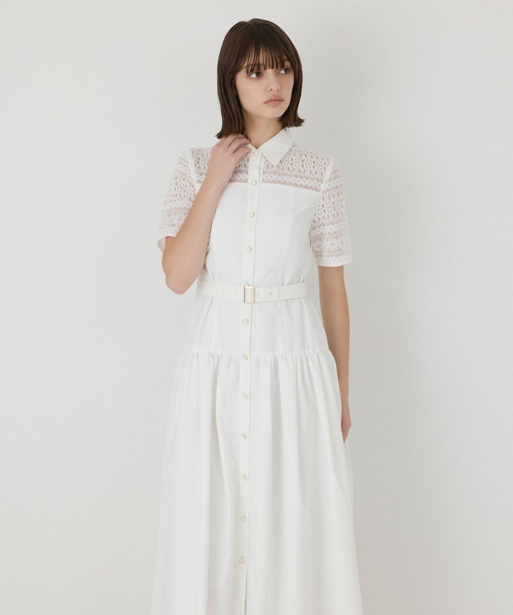 GRACE CONTINENTAL レースドッキングフレアワンピース 