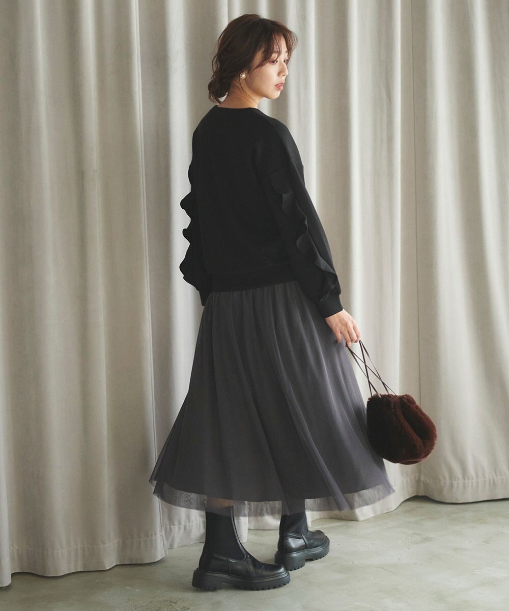 Feroux 【洗える】コルセットチュール スカート 