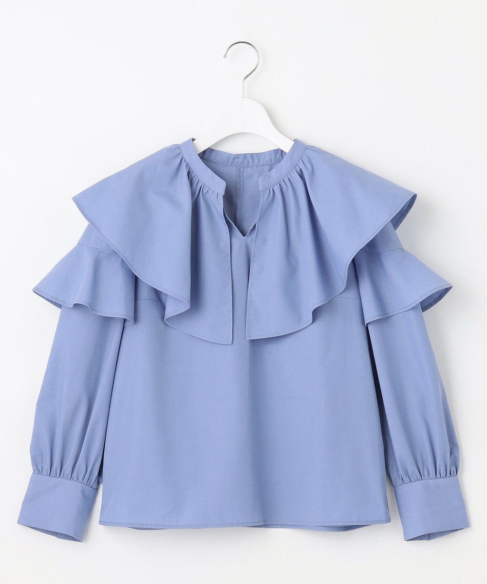 Feroux 【洗える】ラッフルスキッパー ブラウス 