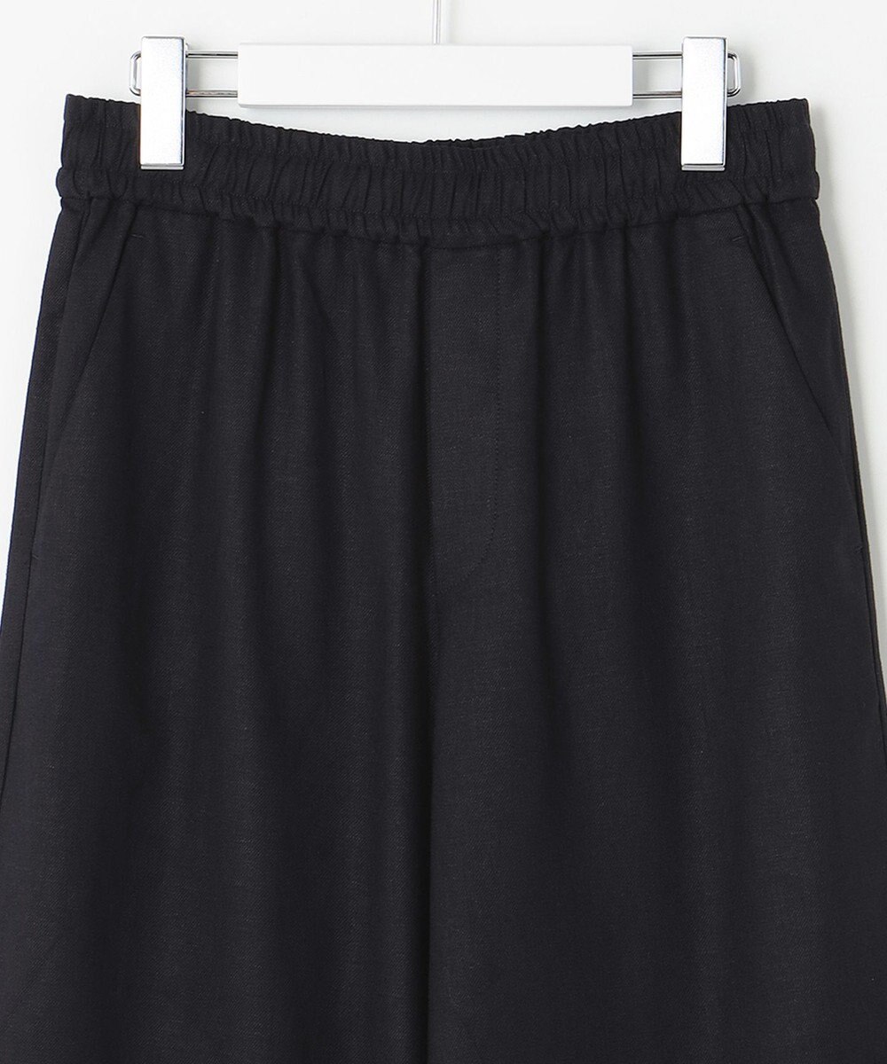 UNFILO 【洗える】リネンミックスツイル ワイドパンツ 