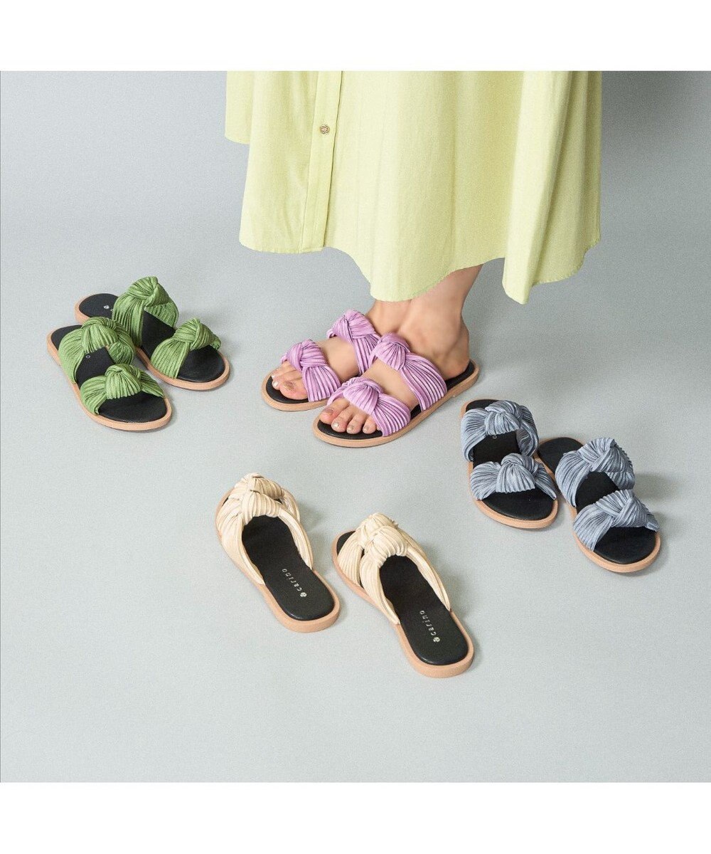 MODE ET JACOMO <carino>プリーツスポンジサンダル 