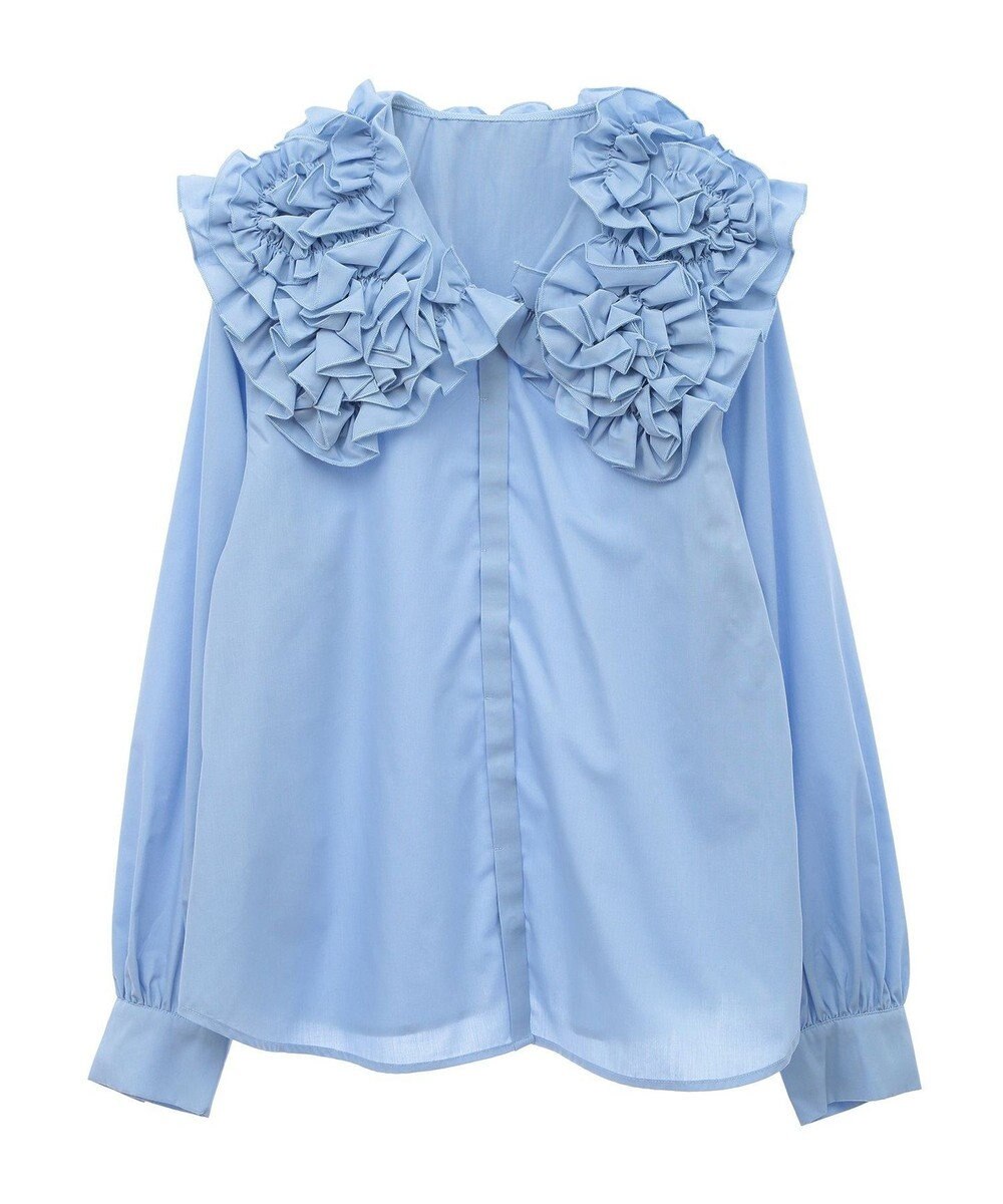 Green Parks フリルビッグカラーブラウス 