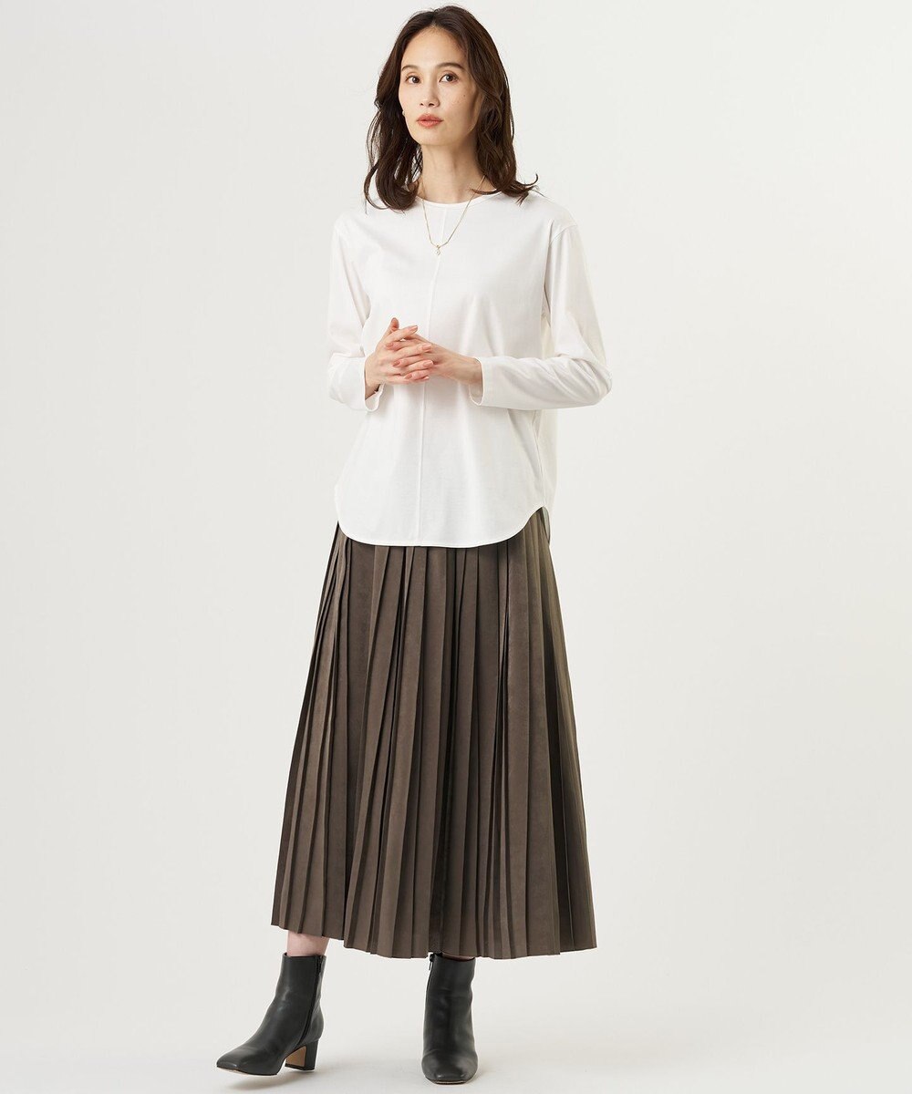 J.PRESS LADIES 【2WAY・レイヤードスタイルに】コットンスムース シャツテール カットソー 