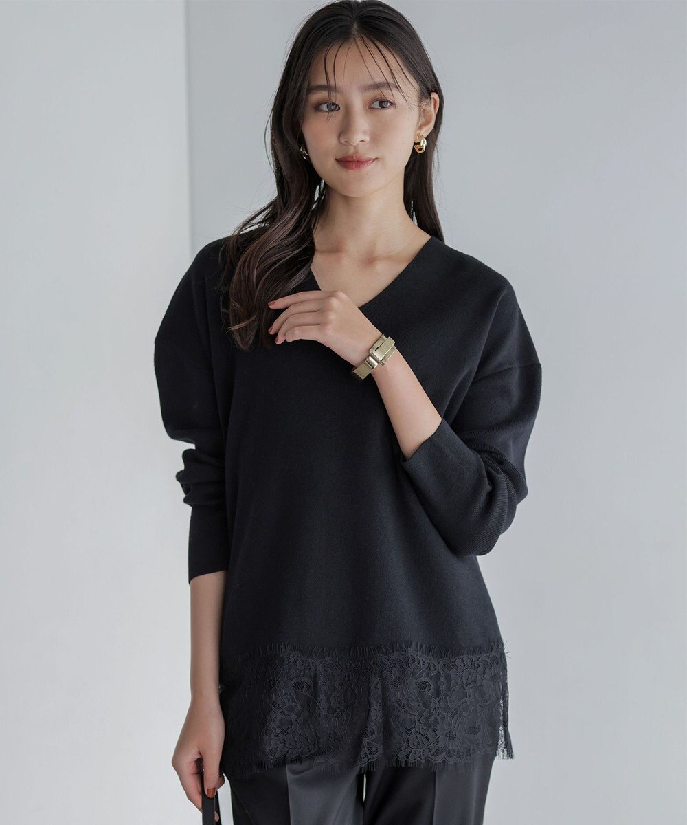 組曲 S レースモチーフニットプルオーバー 