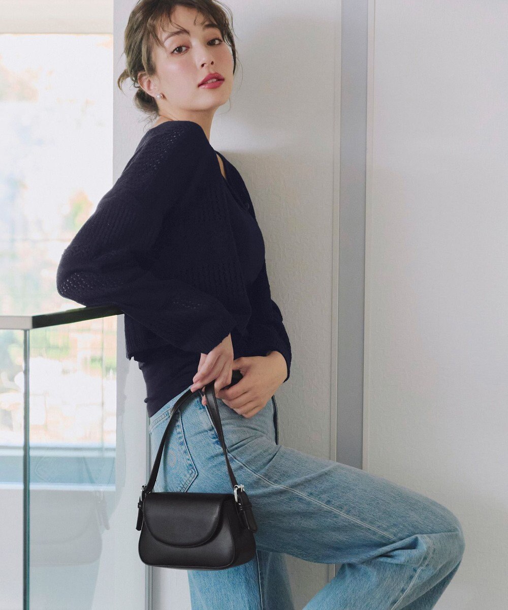 Tiaclasse 【安田美沙子さん着用・2TYPE肩紐/ショルダー&斜め掛け】フラップミニバッグ 