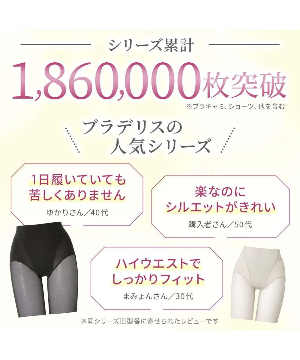 BRADELIS New York 【BRADELIS NewYork peace】綿混楽々dailyシェイプパンツ25 ガードルショーツ 1枚履き可能 ハイウエスト 補正 下着 細見え 