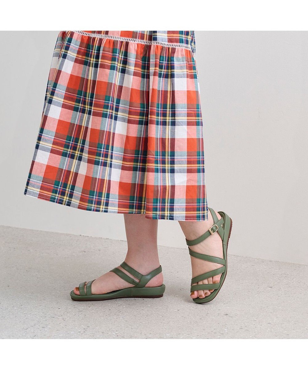 ing <ing>【サスティナブル】レザーストラップサンダル 