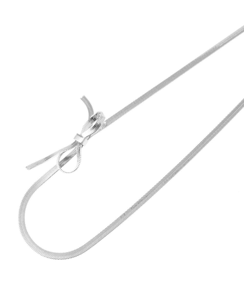 AMERICAN HOLIC ステンレス　アシメトリーリボンネックレス 