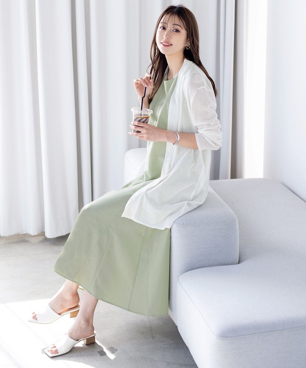 Tiaclasse L 【洗える】裾フレアAラインワンピース 