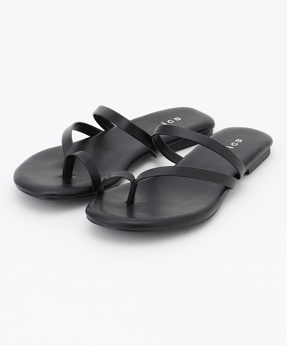 ICB 【マガジン掲載】Flat Sandals サンダル（番号CM24） ブラック