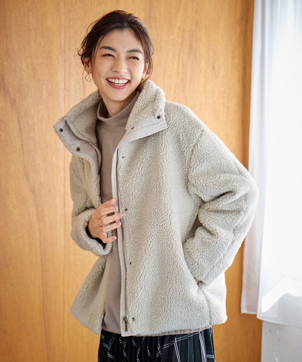 ANY 【洗濯機可能】ボアスタンドカラーブルゾン 