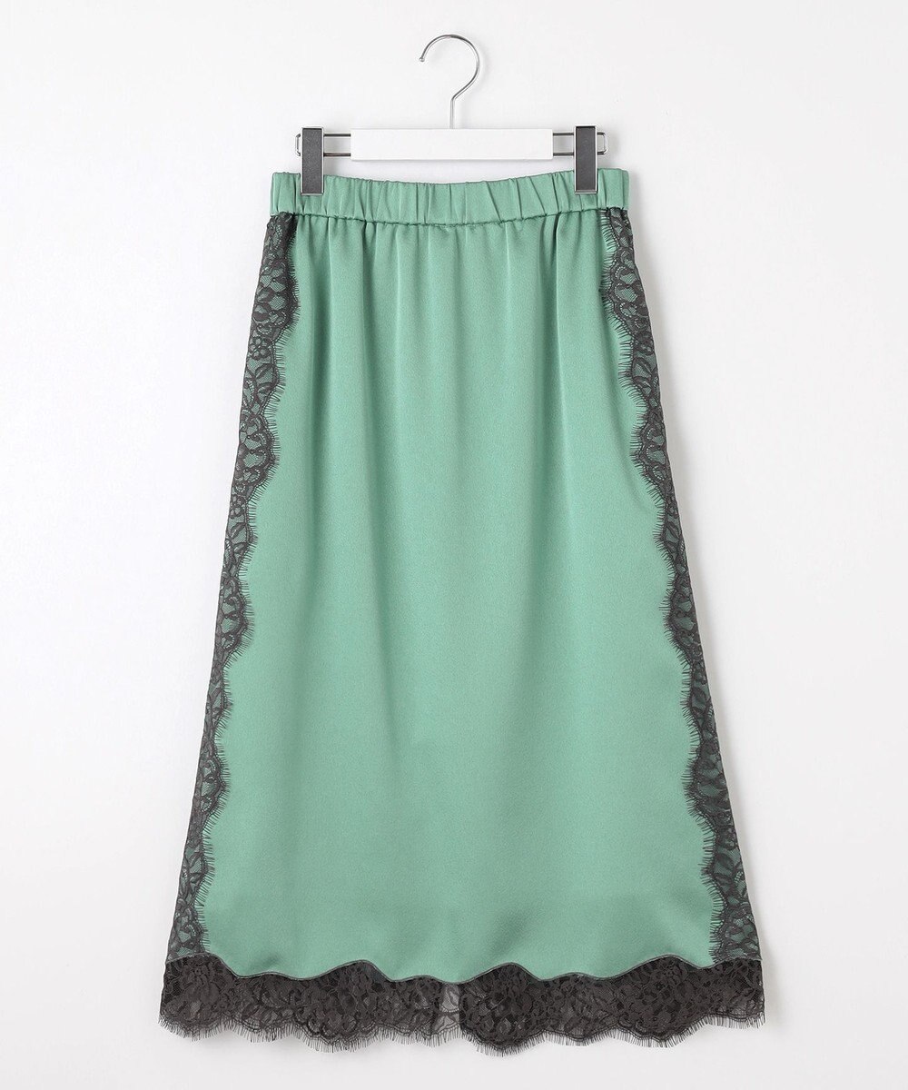 自由区 【洗える】サテンレース スカート 