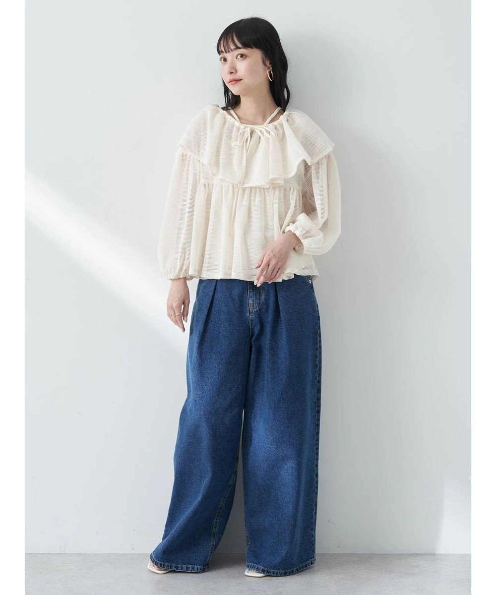 earth music&ecology マルチｗａｙカラーメッシュブラウス 