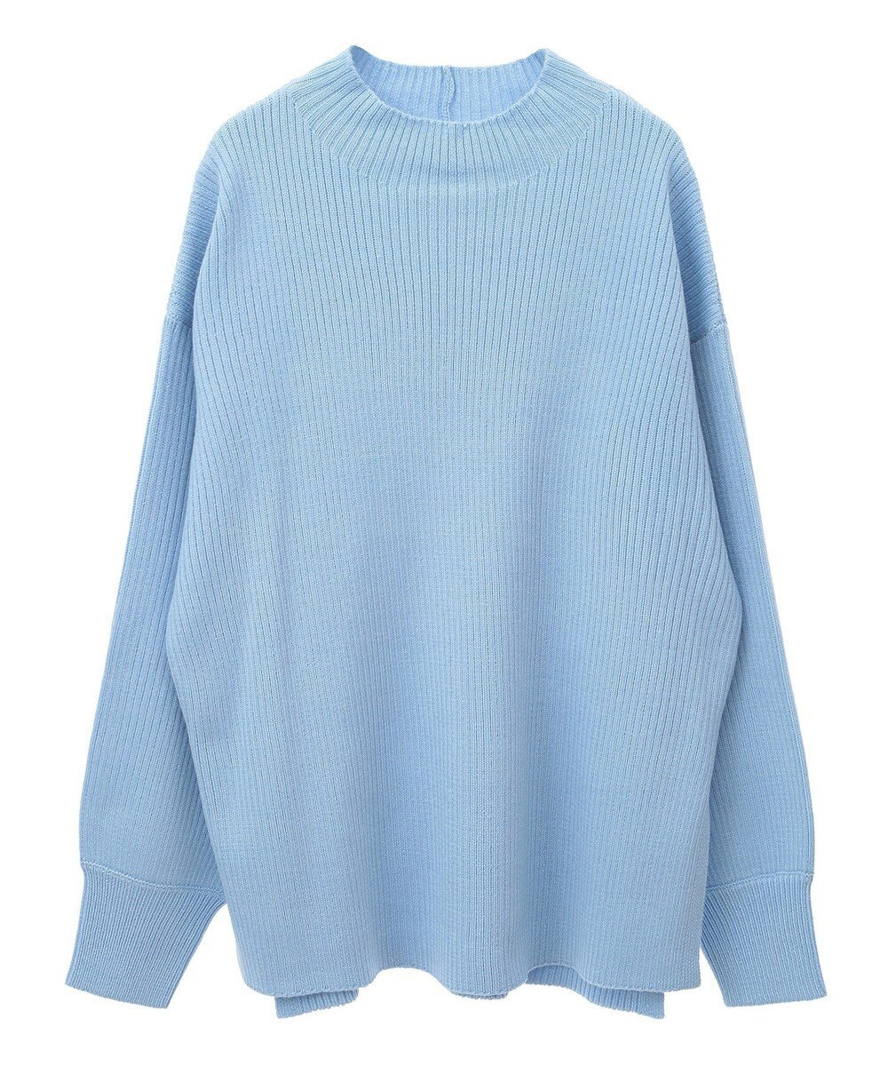 Green Parks 洗えるボトルネックリブニットプルオーバー 