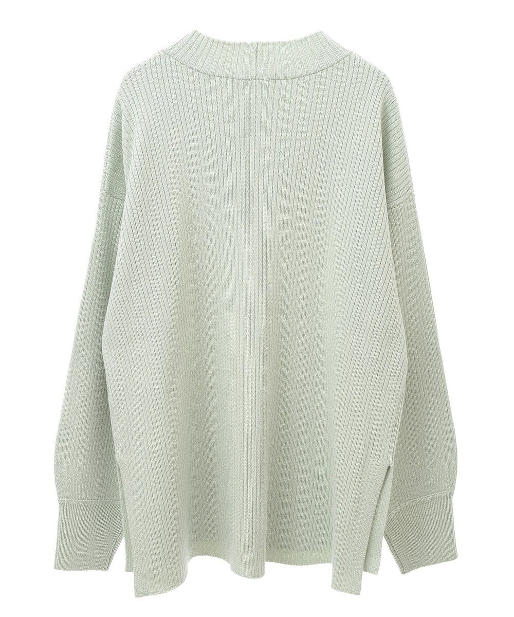 Green Parks 洗えるボトルネックリブニットプルオーバー 