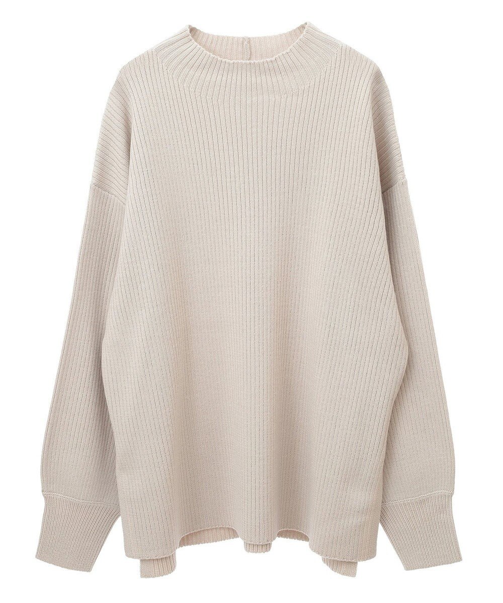 Green Parks 洗えるボトルネックリブニットプルオーバー 