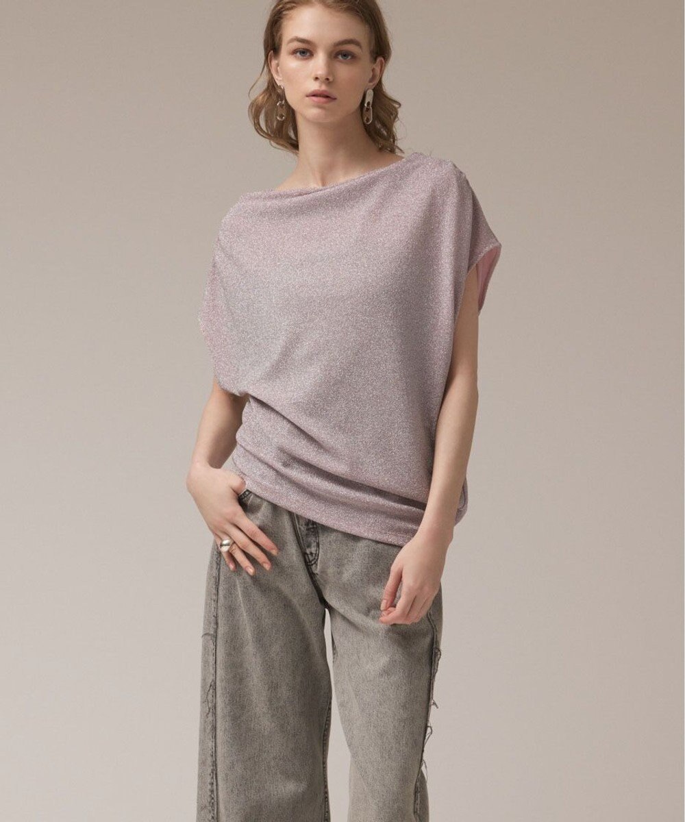 GRACE CONTINENTAL ラメドレープカットトップ 