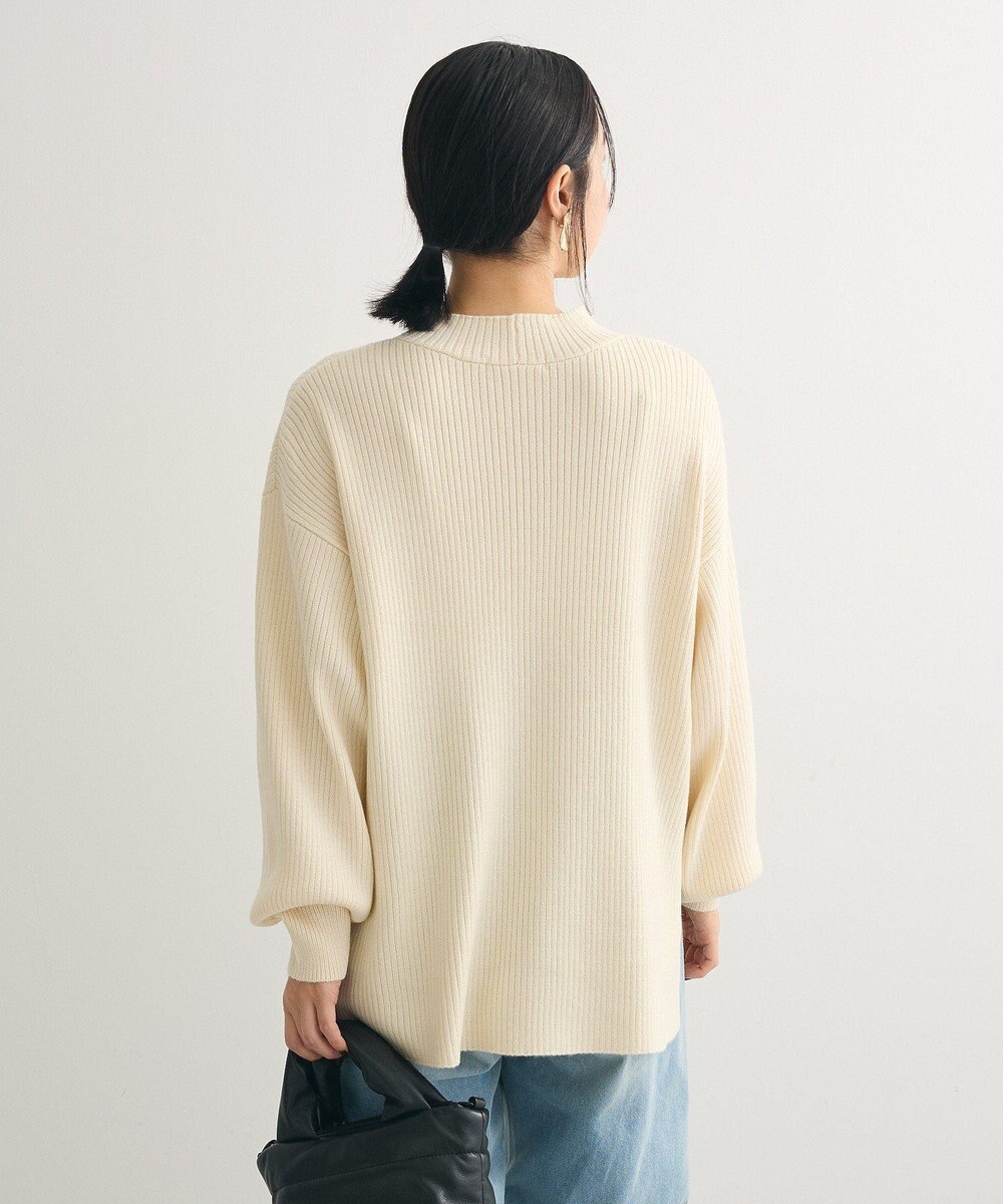 Green Parks 洗えるボトルネックリブニットプルオーバー 