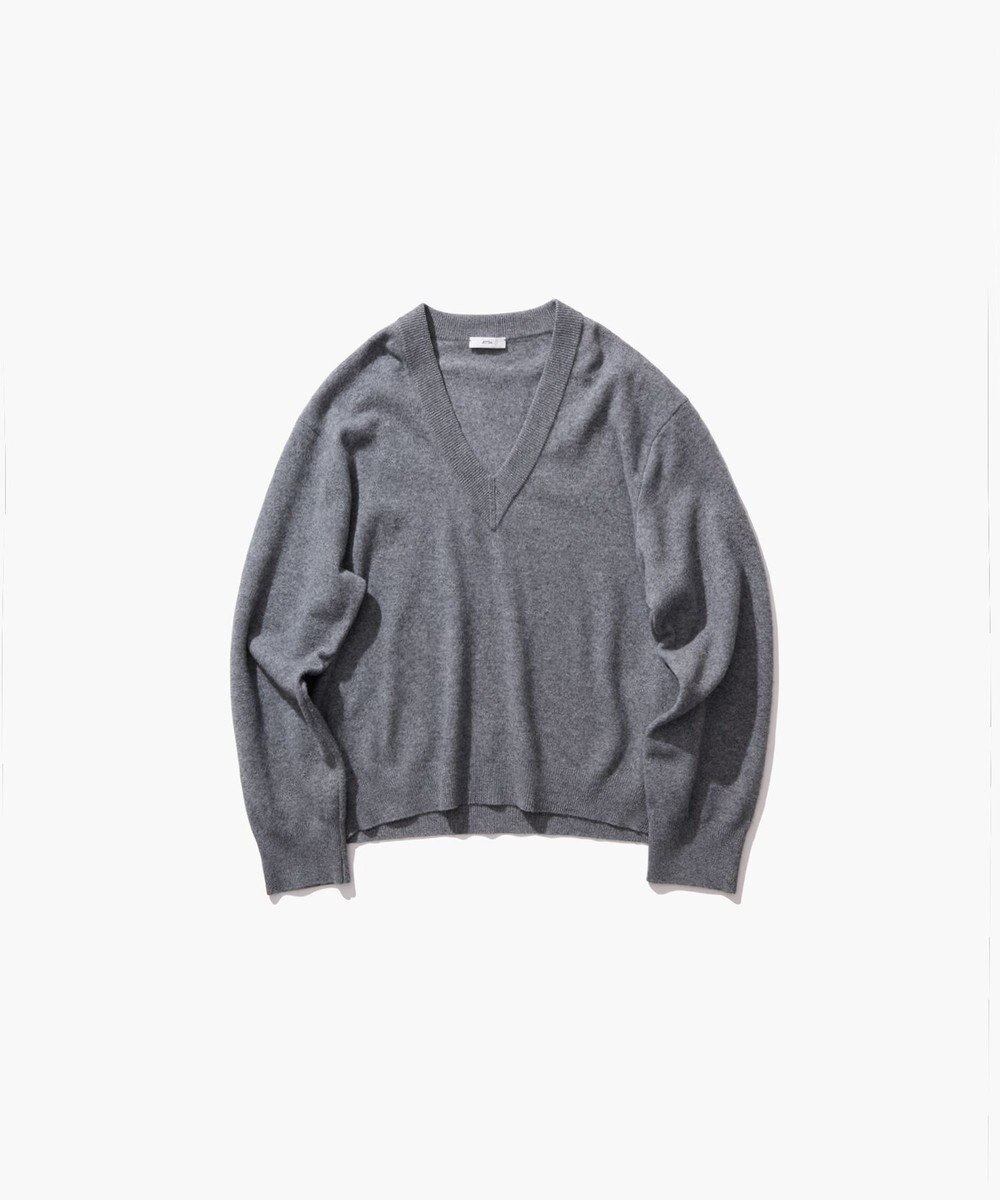 ATON MERINO COLLEGE KNIT | Vネックセーター 