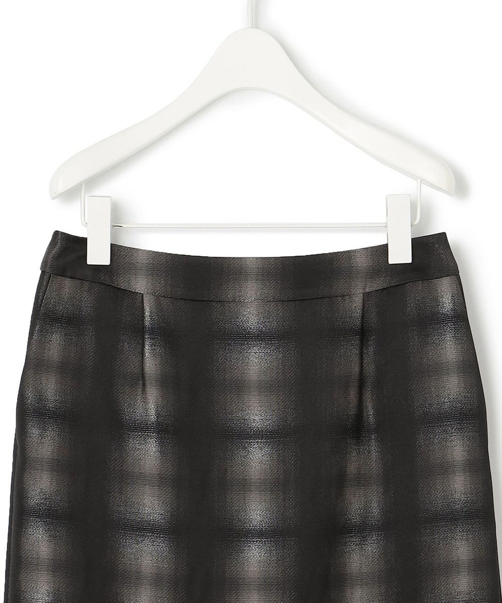 ICB 【洗える】シャイニーオンブレーチェック ストレートスカート 