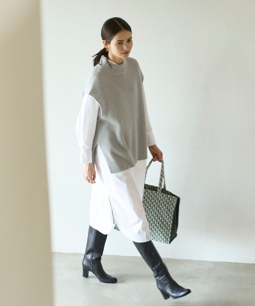 UNFILO イージーケア シャツワンピース 