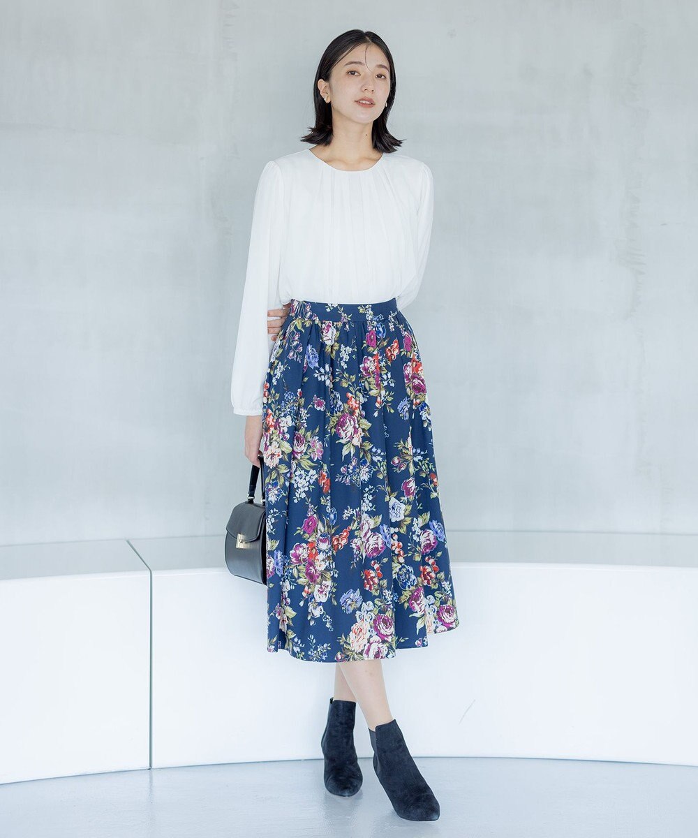組曲 S 【23AW】ローズブーケプリント フレアスカート 