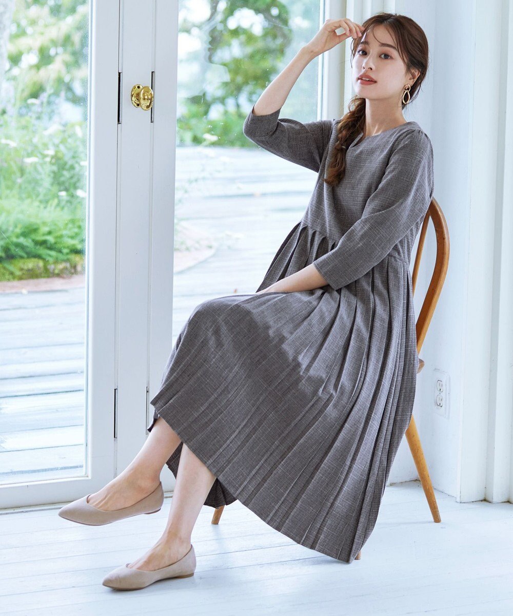 Tiaclasse 【洗える】プリーツワンピース 