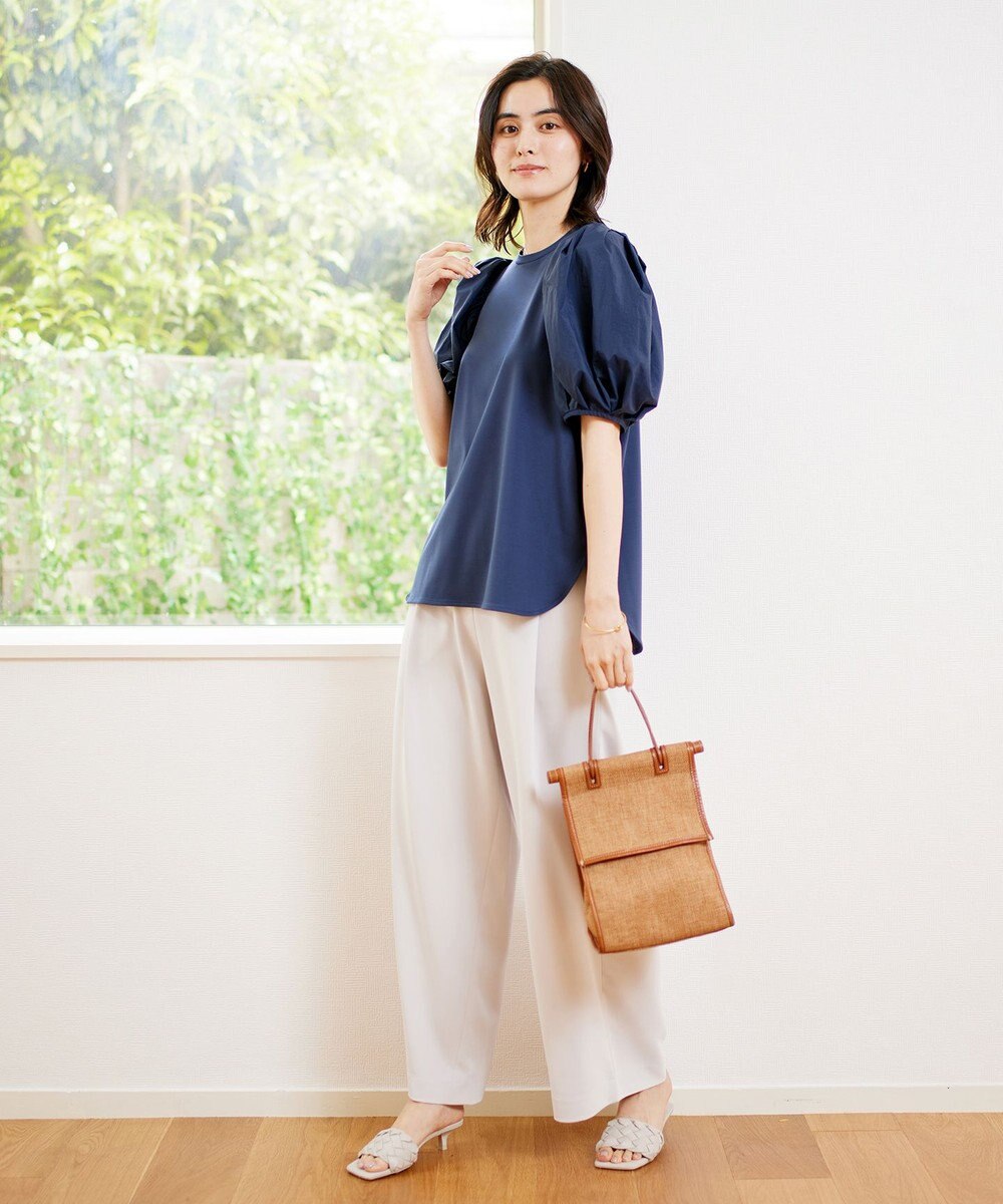 UNFILO 【接触冷感/吸水速乾】サマーセットアップ ワイドパンツ 