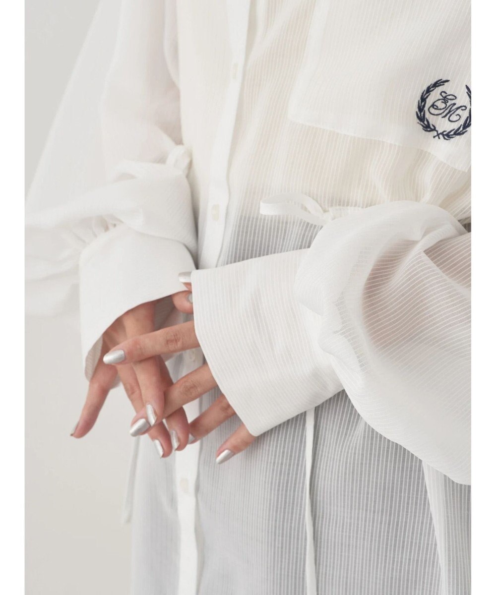 earth music&ecology ワンポイント刺繍ロングシャツ 