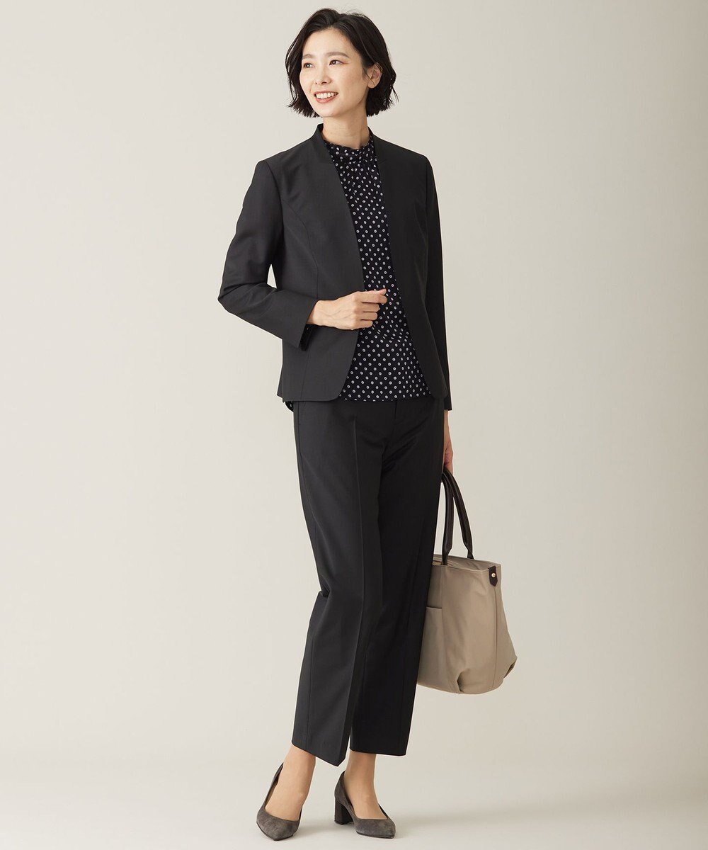 J.PRESS LADIES S 【セットアップ対応】BAHARIYE SOLID ノーカラー ジャケット 