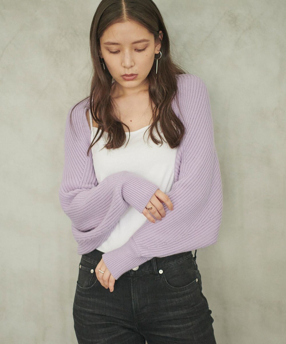 #Newans 【洗える】エアリーウールボレロカーディガン 