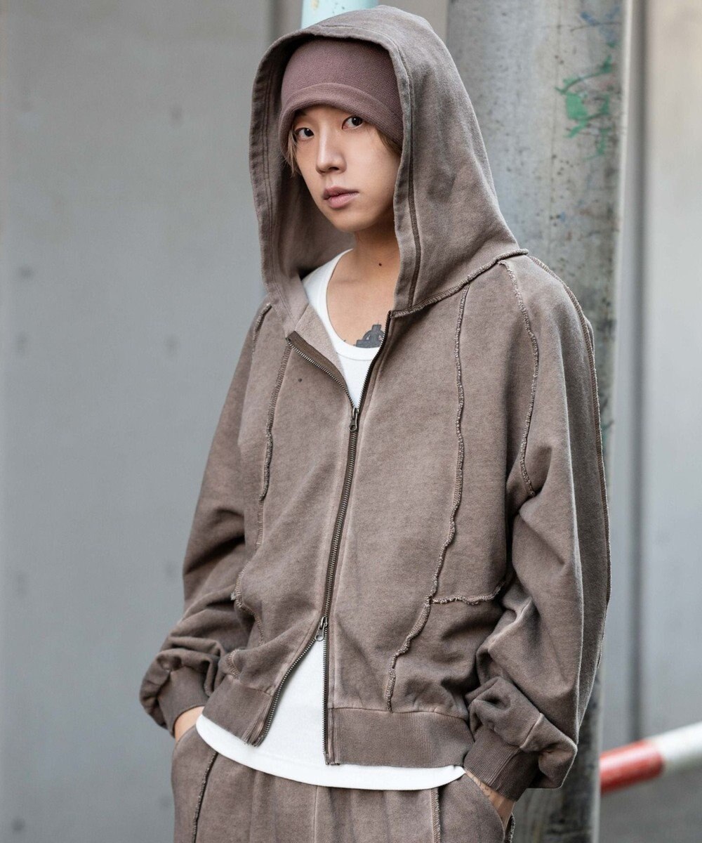 WEGO 【ユニセックス着用ITEM/MLサイズ展開】スウィッチングZIPパーカー 