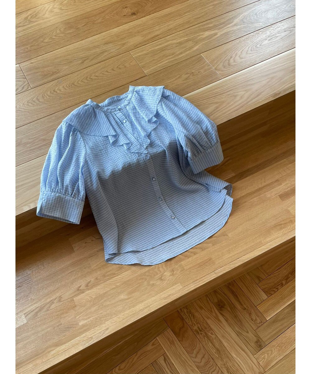 Feroux 【洗える】ラッフルフリル ブラウス 