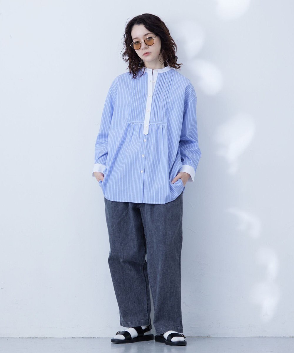 J.PRESS YORK STREET 【WOMEN】クレリックバンドドレス シャツ 