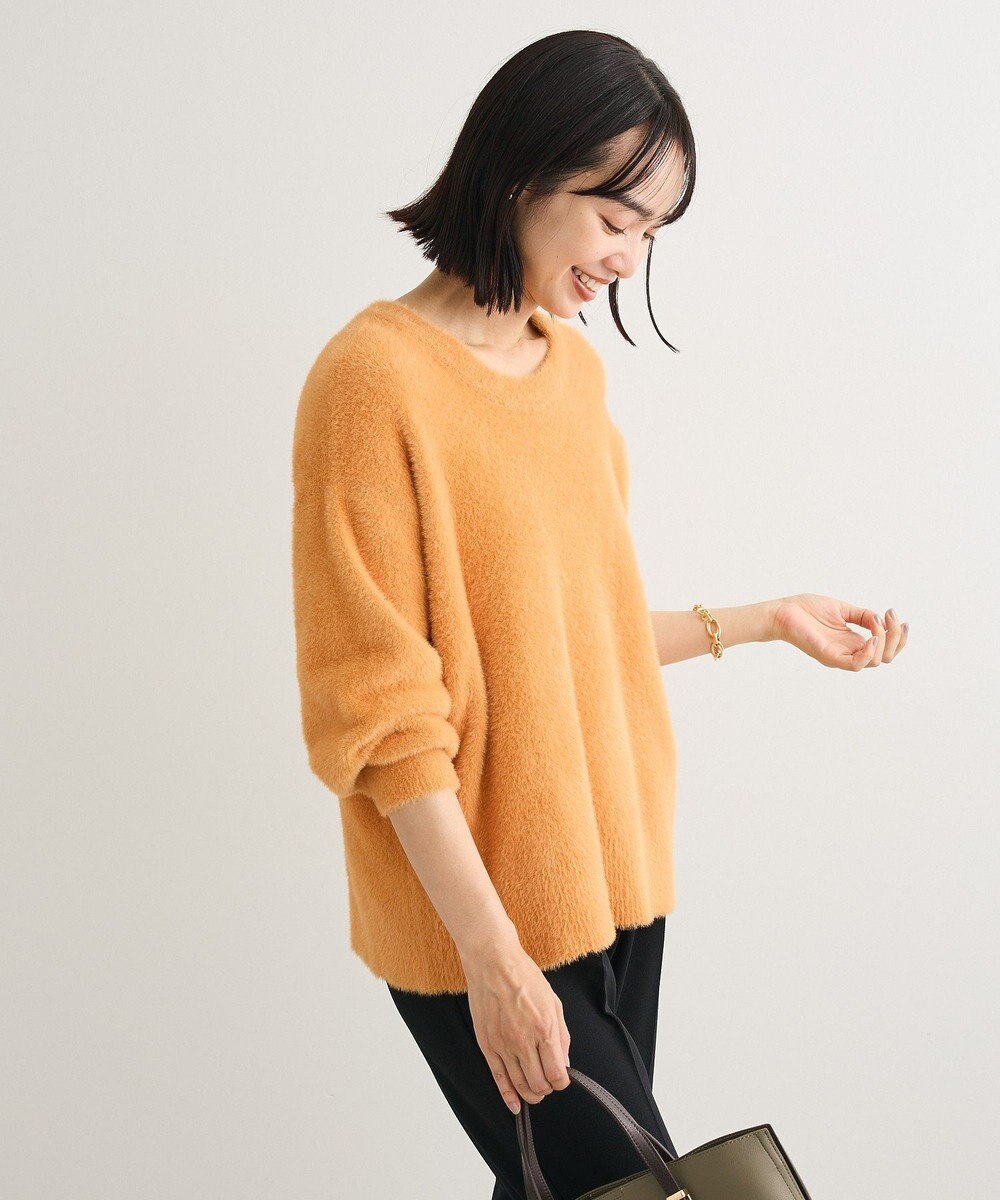 Green Parks シャギークルーネックニットプルオーバー 