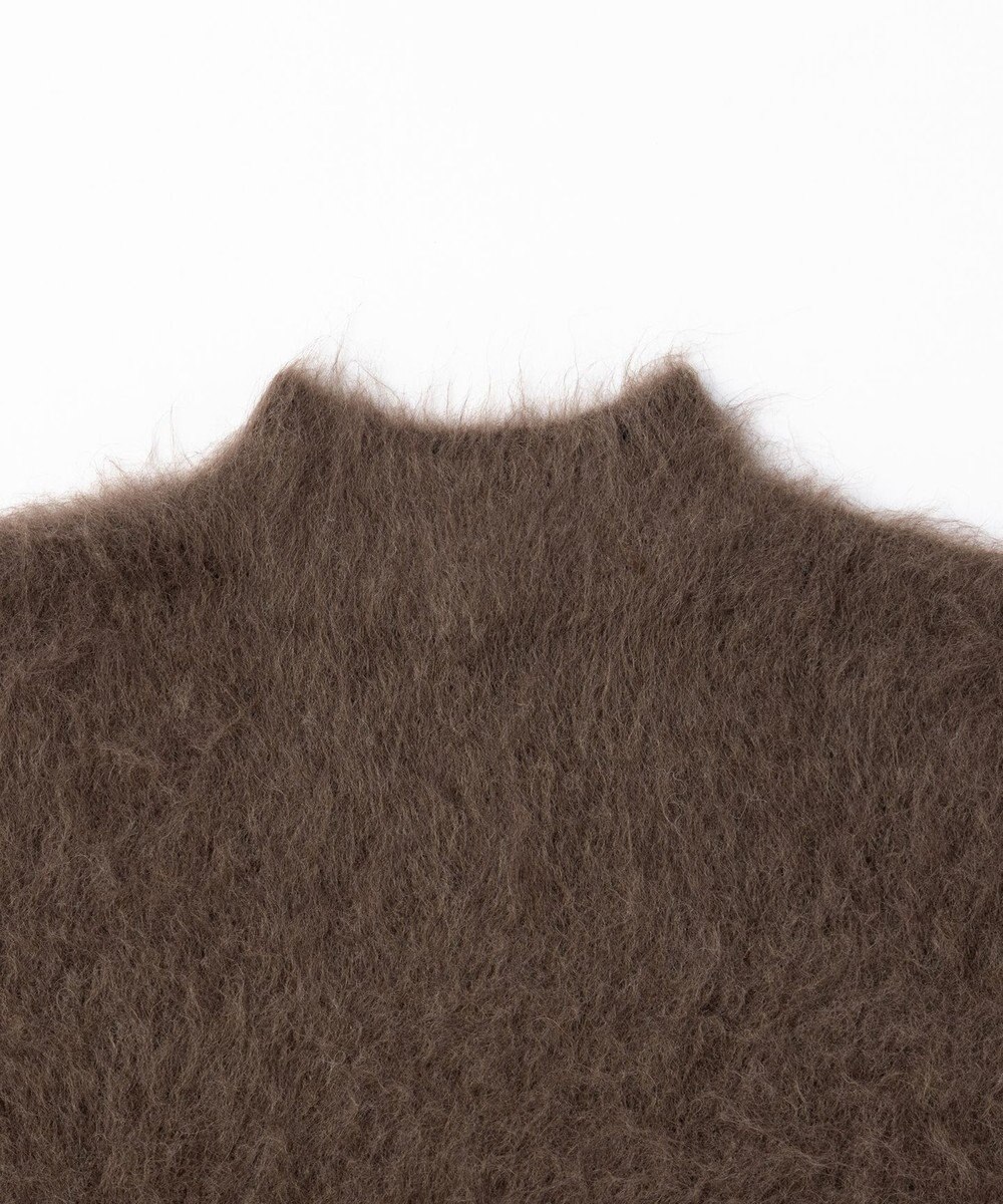 UNFILO 【洗える】アルパカシャギー ハイネッククロップドニット 