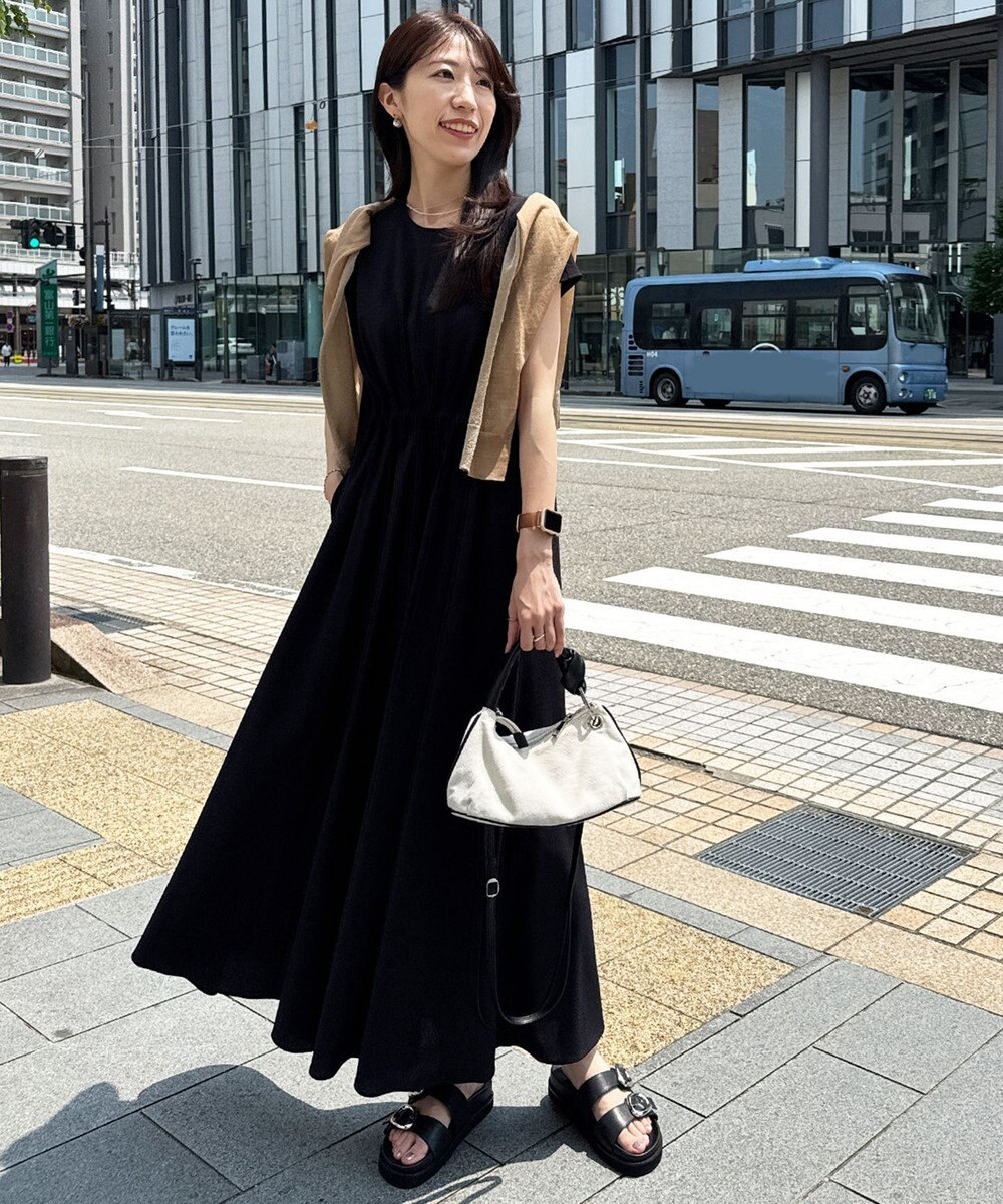 ICB L 【ASUMI・MANAMIコラボ 丈が選べる】タックデザインワンピース 