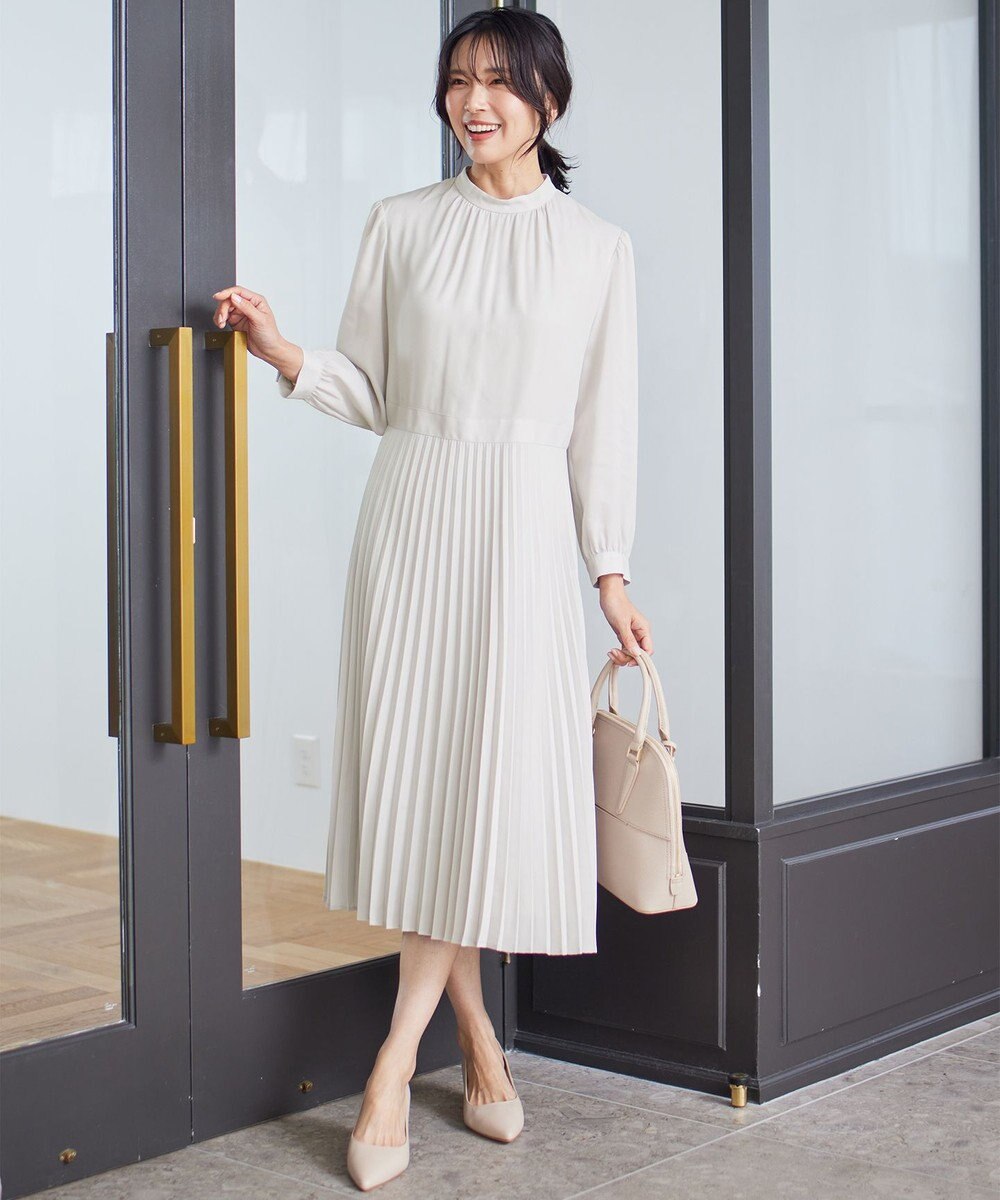 23区 【洗える】クリスタルアムンゼン ウエスト切り替え ワンピース 