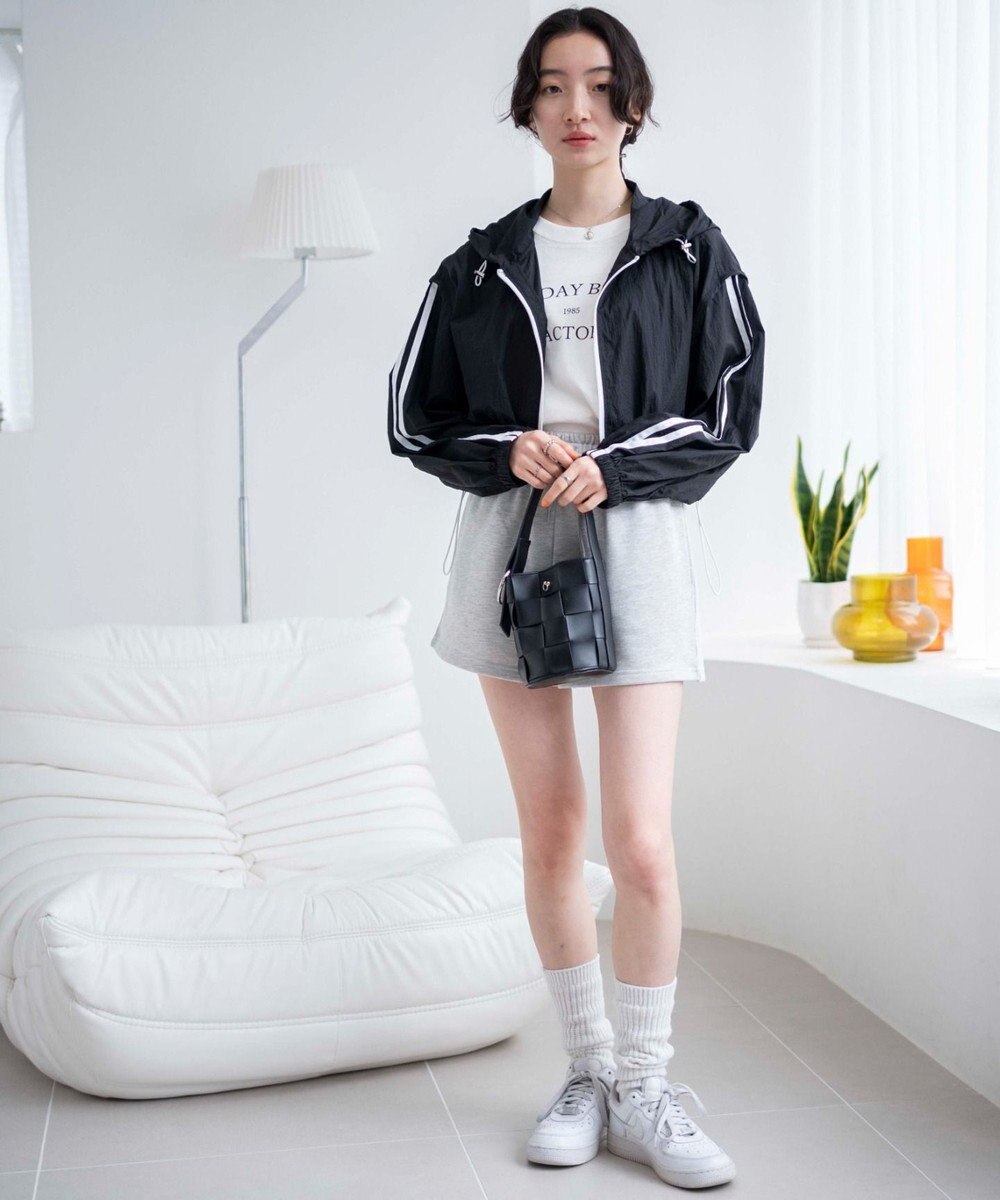 WEGO シアーナイロンラインショートパーカー 