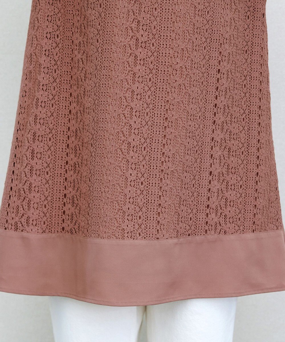 Tiaclasse L 【洗える】レースコンビチュニックブラウス 