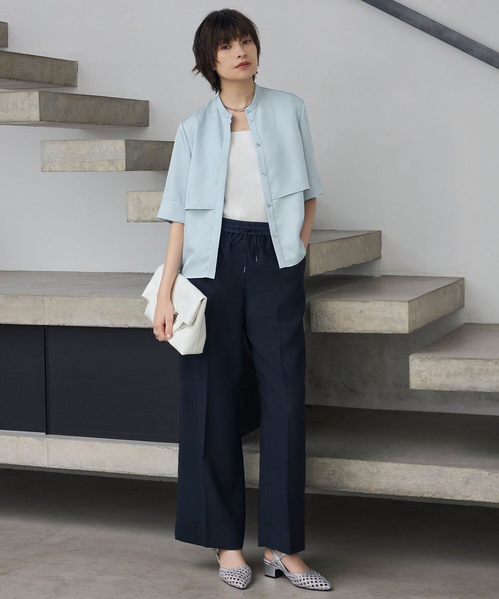 ICB L 【新色追加・UVケア・接触冷感・速乾・防シワ・洗える】 FluidBackSatin  ワイドパンツ 