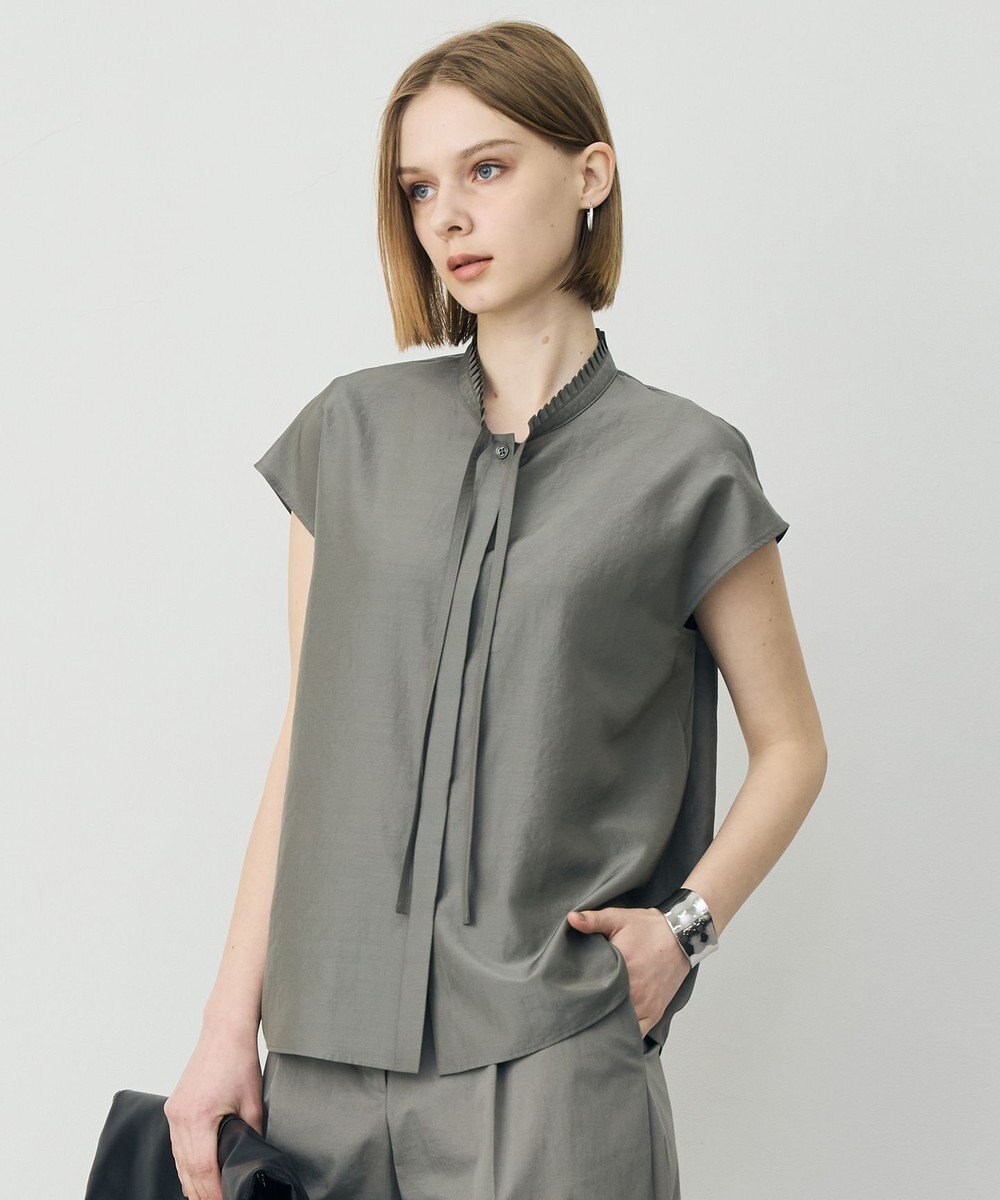 ICB セシェシルキーローン フレンチスリーブボウタイブラウス 